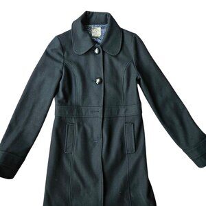 Anthropologie Tulle Wool Peacoat Coat Black Women's  Size M